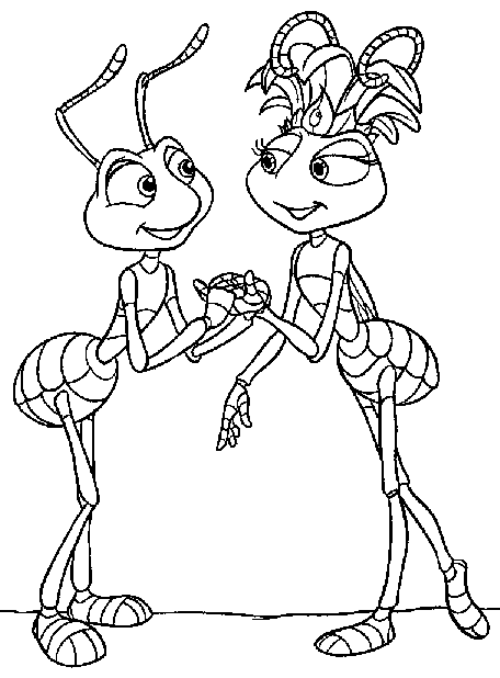 Flik And Atta Bugs Life Coloring Pages