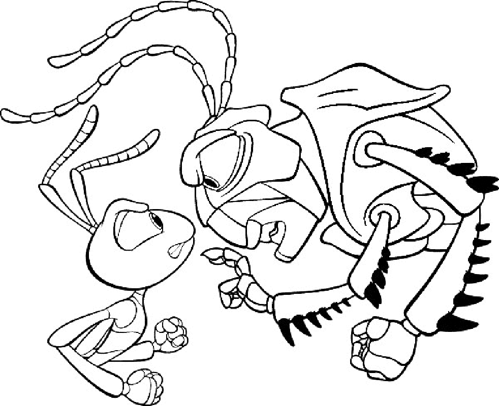 Flik And Hopper Bugs Life Coloring Page