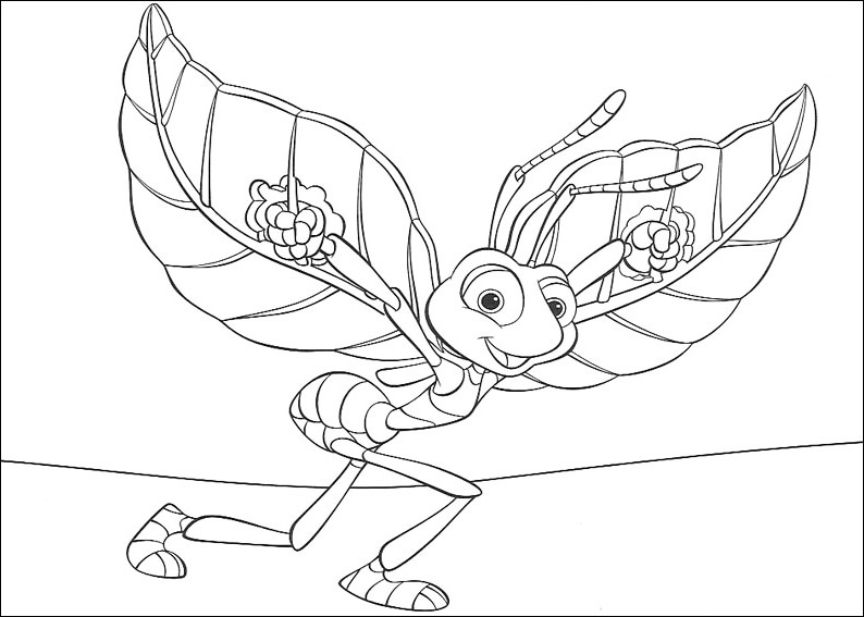 Flik With Wings Bugs Life Coloring Page