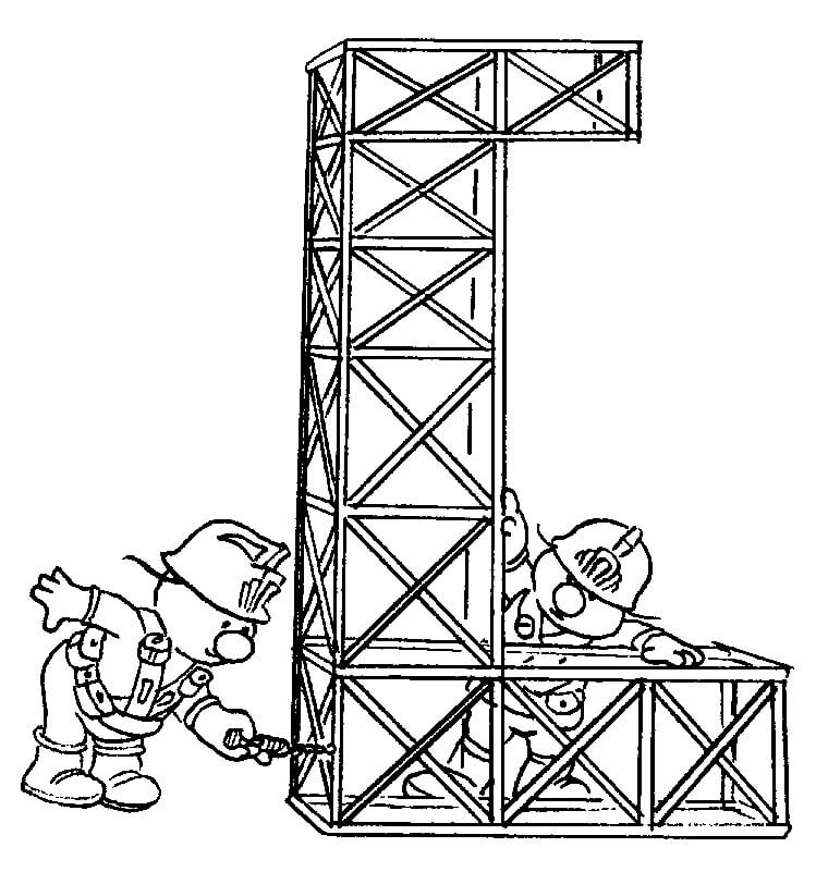 Fraggle Rock Construction Workers Coloring Page