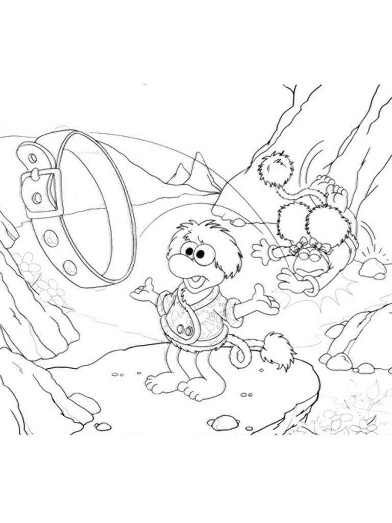 Fraggle Rock Scene Coloring Page