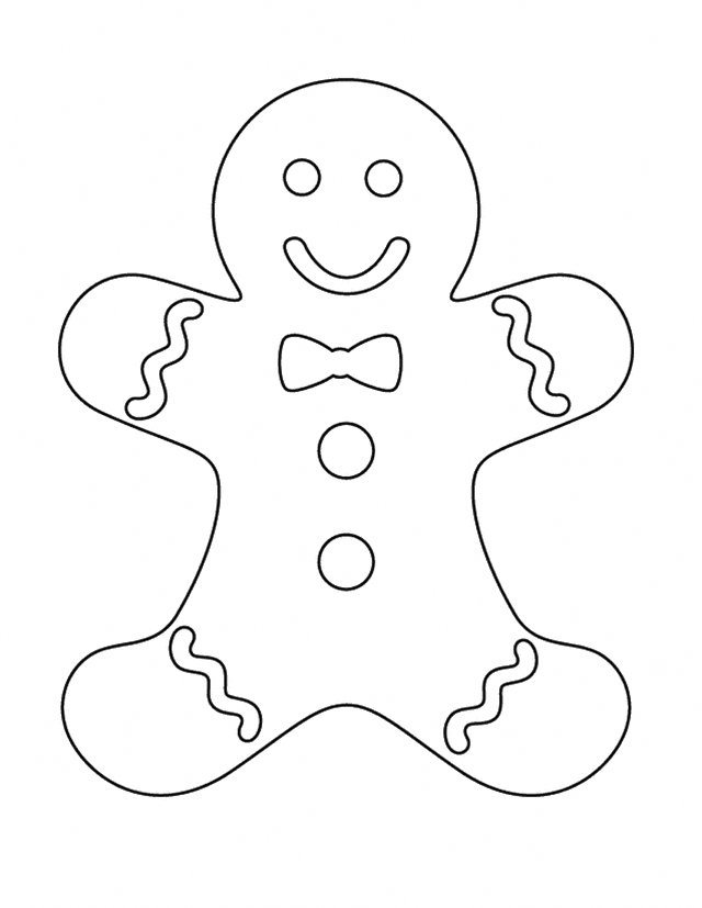 Gingerbread Cookie Coloring Page