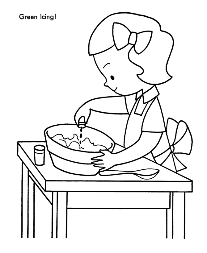 Green Icing For Cookies Coloring Page