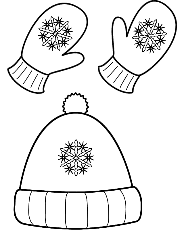 Hat And Mittens Coloring Page