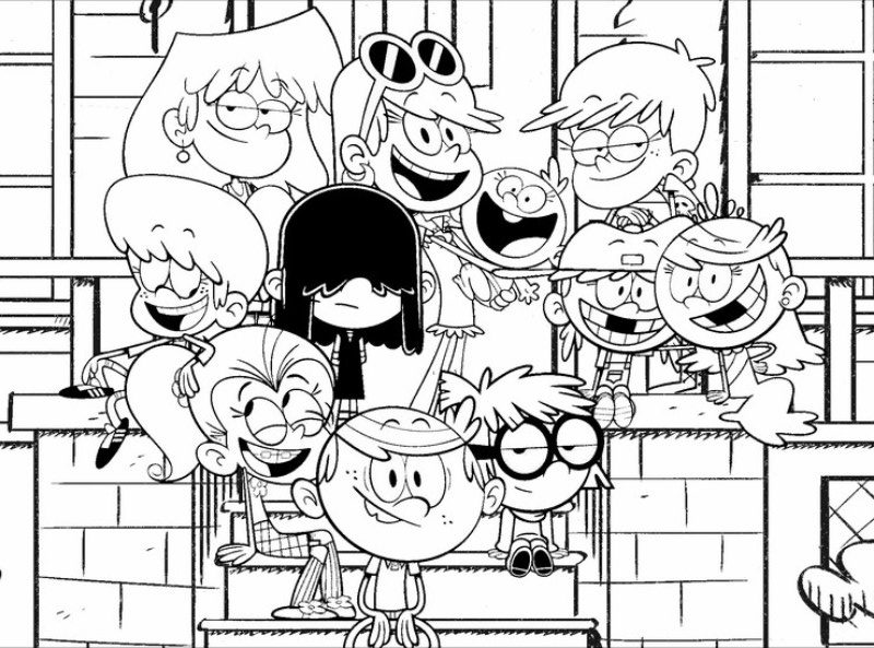 Loud House Characters Coloring Page