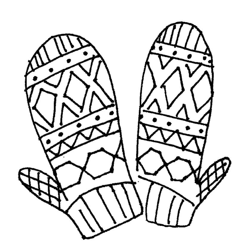 Pair Of Mittens Coloring Page