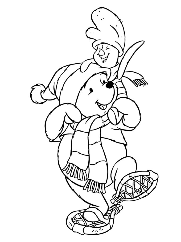 Piglet Wearn A Mitten Coloring Page