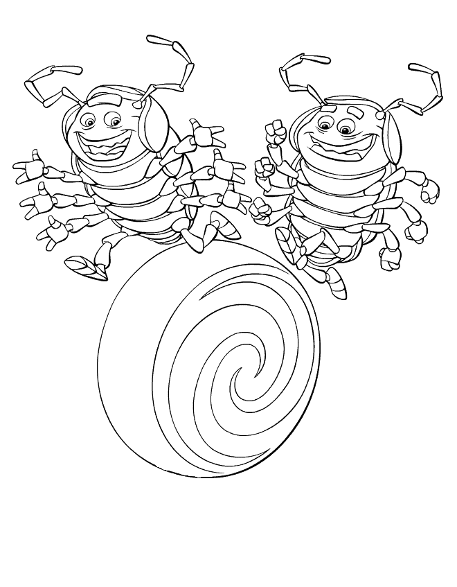 Pill Bugs Bugs Life Coloring Page
