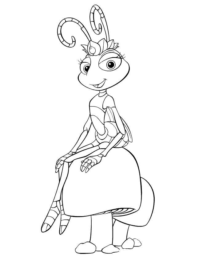 Princess Atta Bugs Life Coloring Page