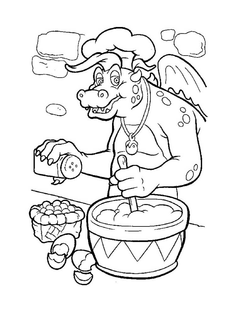 Quetzal Cooking Dragon Tales Coloring Page