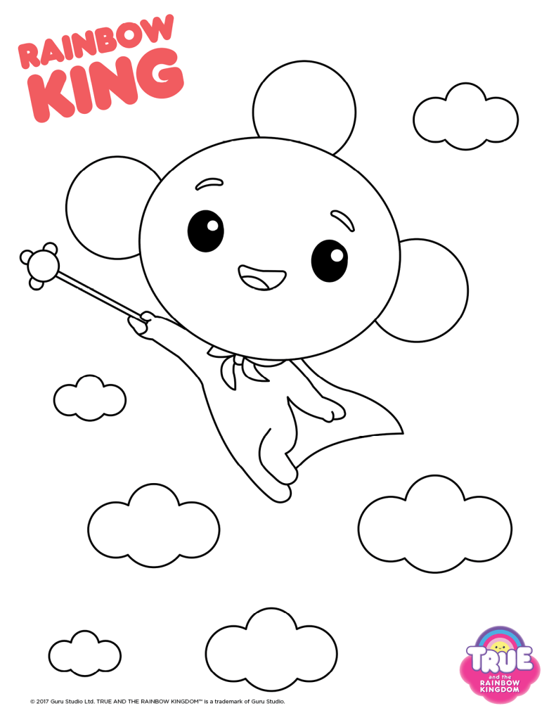 Rainbow King Coloring Page