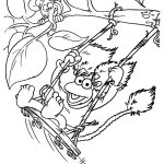 Red Fraggle Swinging Coloring Page