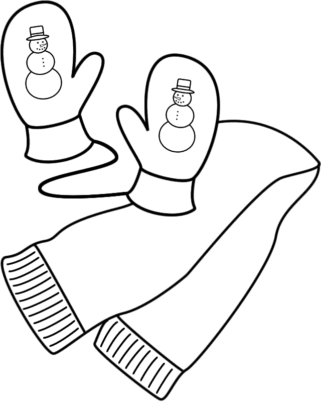 Scarf And Mittens Coloring Page