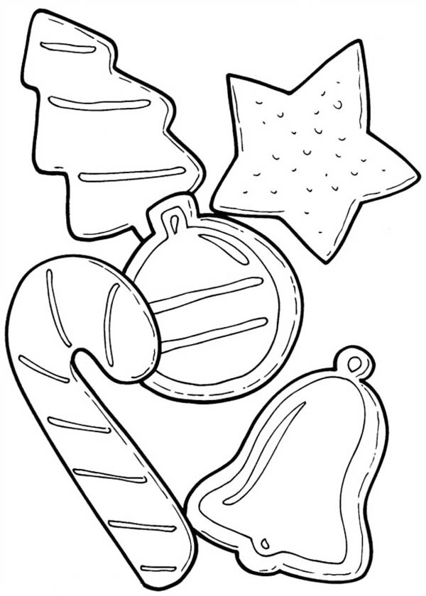 Shapes Christmas Cookies Coloring Page