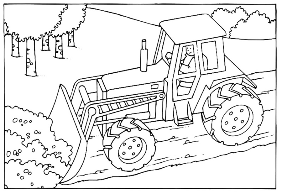 Show Plow Tractor Coloring Page