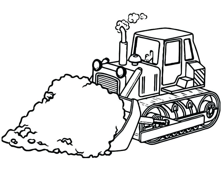 Skid Steer Snow Shoveling Coloring Page