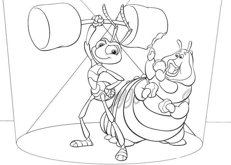 Strong Flik Bugs Life Coloring Page