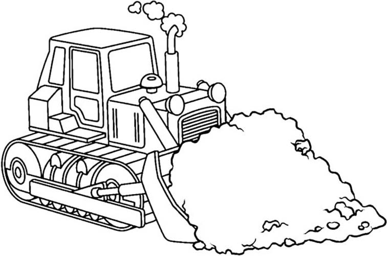 Truck Snow Shoveling Coloring Page