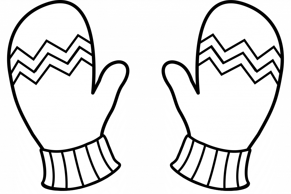 Two Mittens Coloring Page