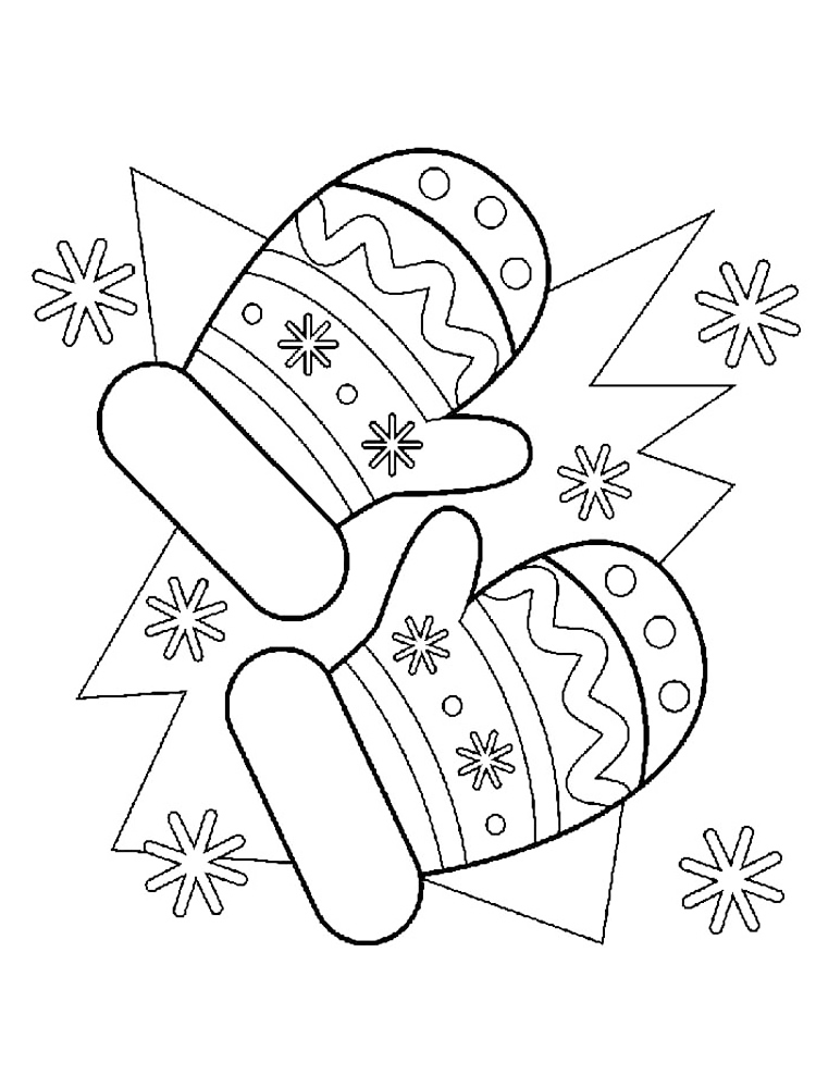 Winter Mittens Coloring Page