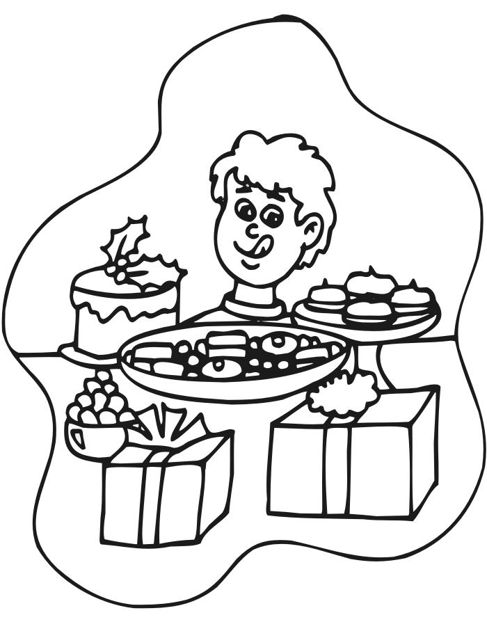 Yummy Christmas Cookies Coloring Page