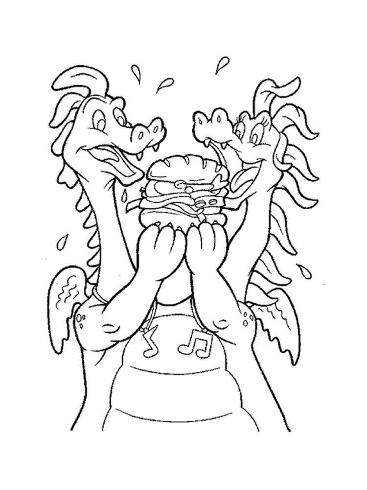 Zac And Wheezie Eating Coloring Page