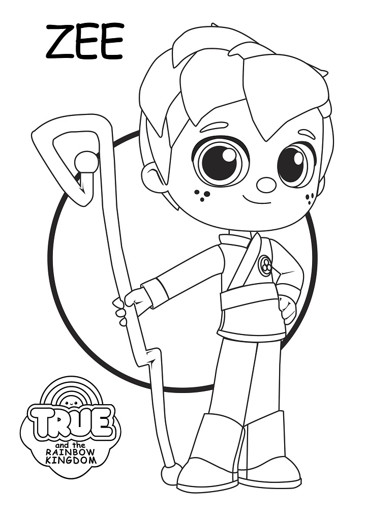 Zee True And The Rainbow Kingdom Coloring Page