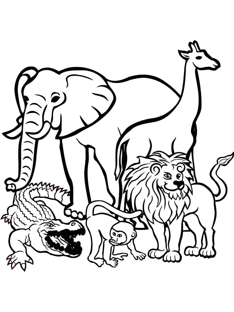 African Wildlife Coloring Page
