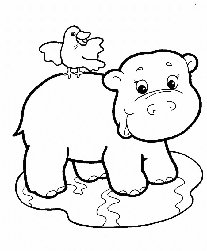 Baby Wildlife Coloring Page