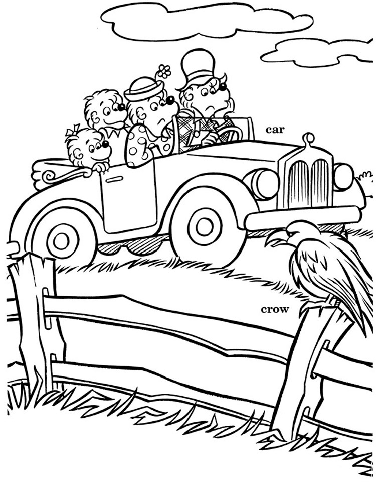 Berenstain Bears Traveling Coloring Page
