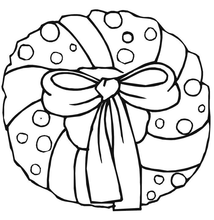 Christmas Wreath Bow Coloring Page
