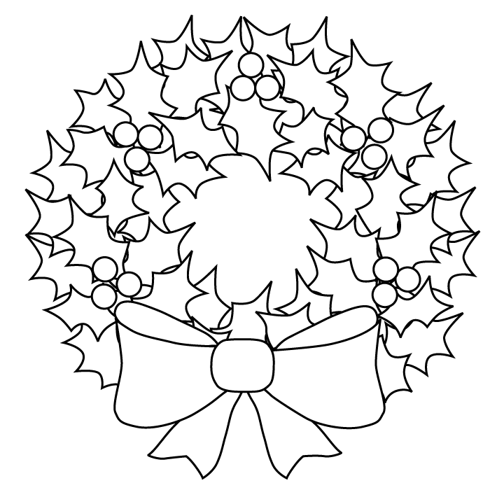 Christmas Wreath Coloring Page