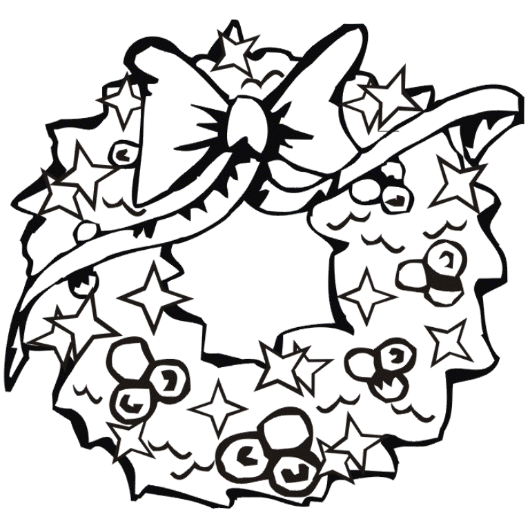 Christmas Wreath Coloring Pages