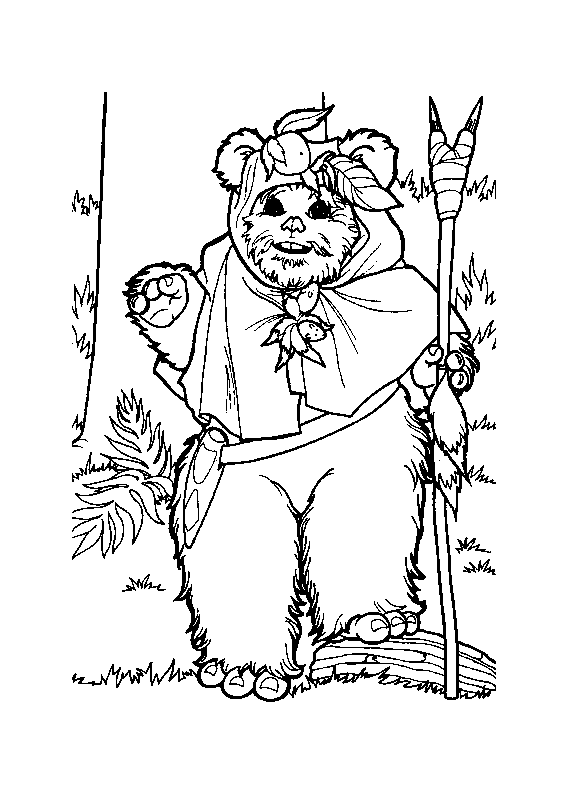 Cute Furry Ewok Coloring Page