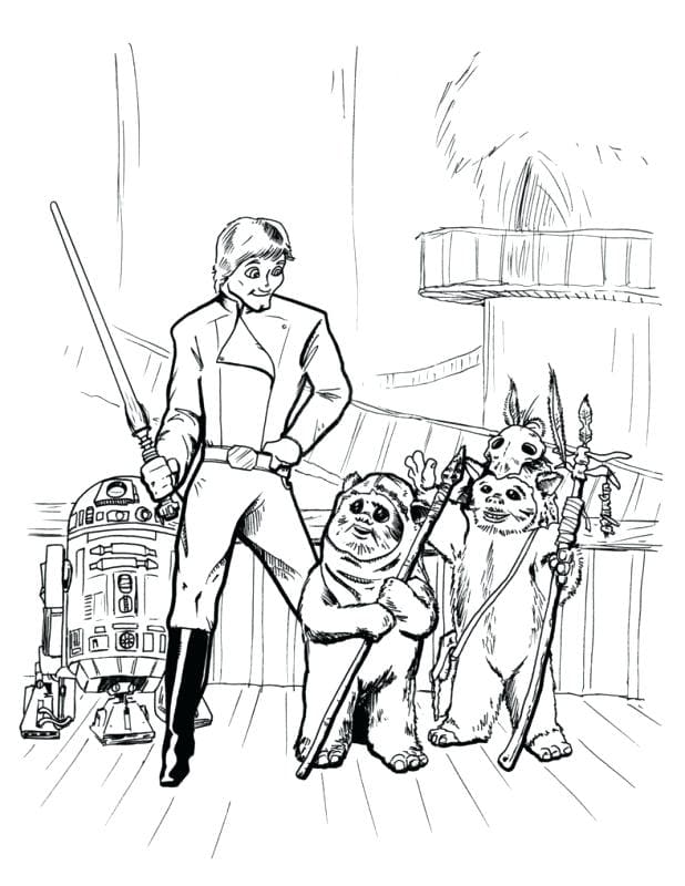 Ewoks Star Wars Coloring Page