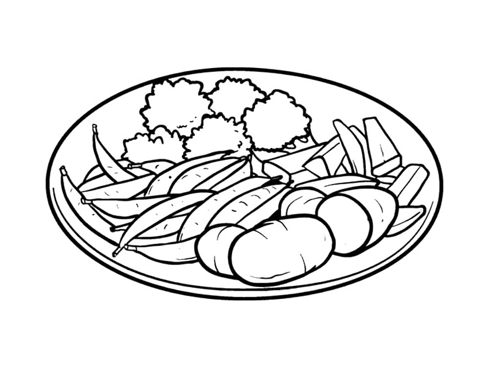 Healthy Dinner Coloring Page