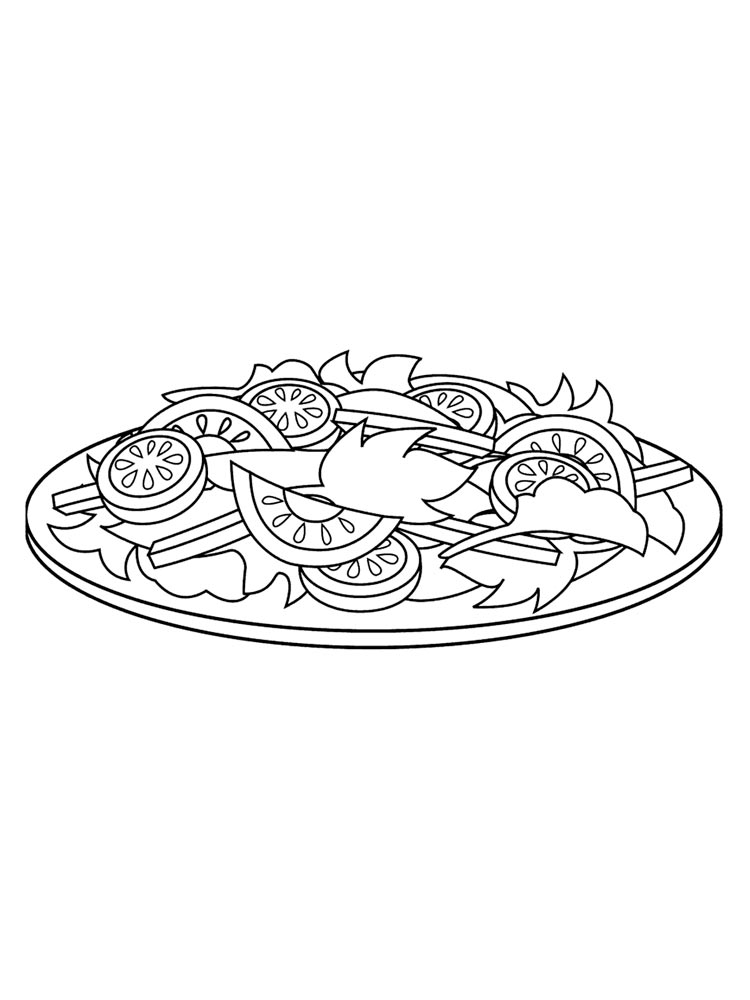 Healthy Food Plate Coloring Page