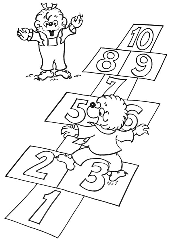 Hopskotch Berenstain Bears Coloring Page