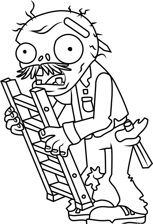 Janitor Zombie Coloring Page