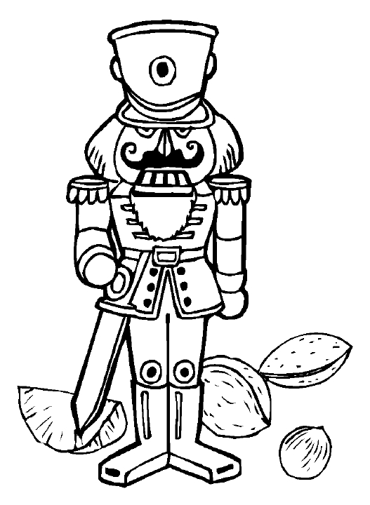 Nutcracker Solider Toy Coloring Page