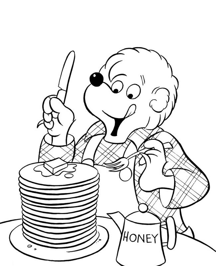 Papas Pancakes Berenstain Bears Coloring Page