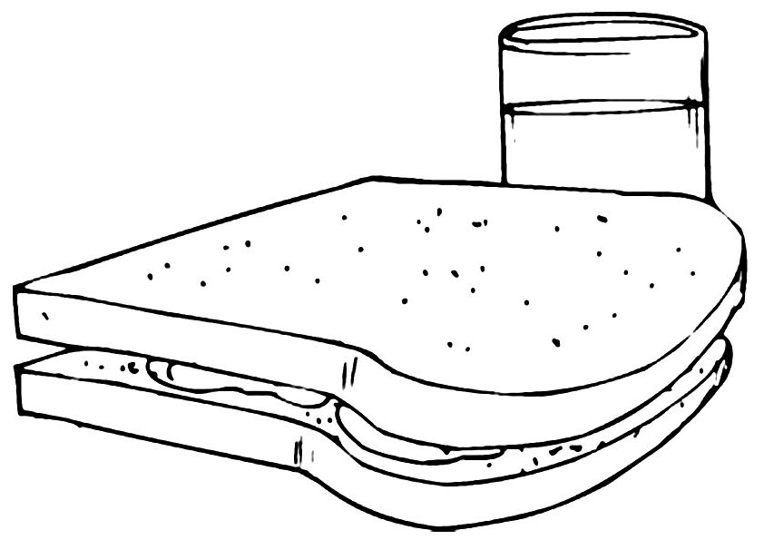 Peanut Butter Jelly Sandwich And Milk Coloring Page