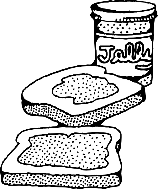 Peanut Butter And Jelly Sandwich Coloring Page