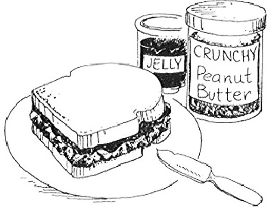 Peanut Butter And Jelly Sandwich Coloring Pages