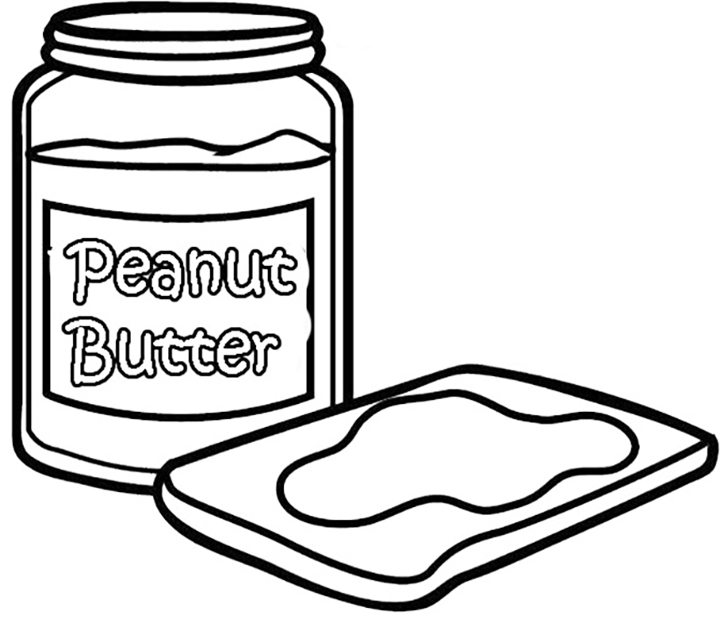 Peanut Butter On Bread Coloring Page