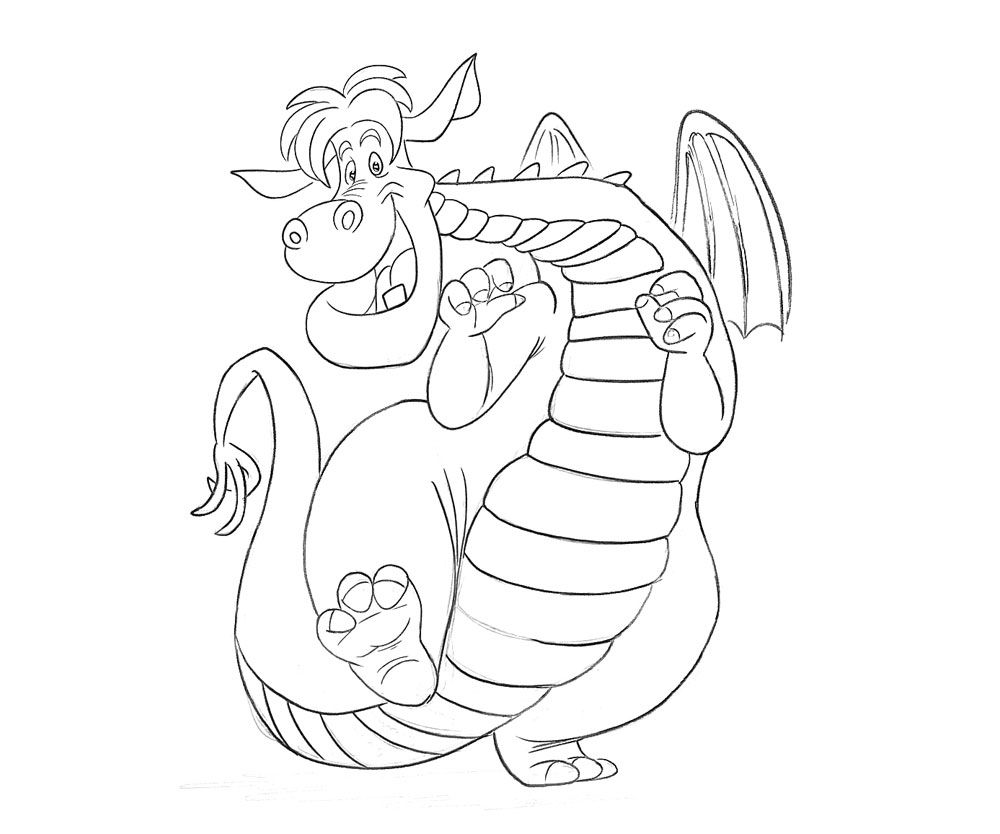 Petes Happy Dragon Coloring Page