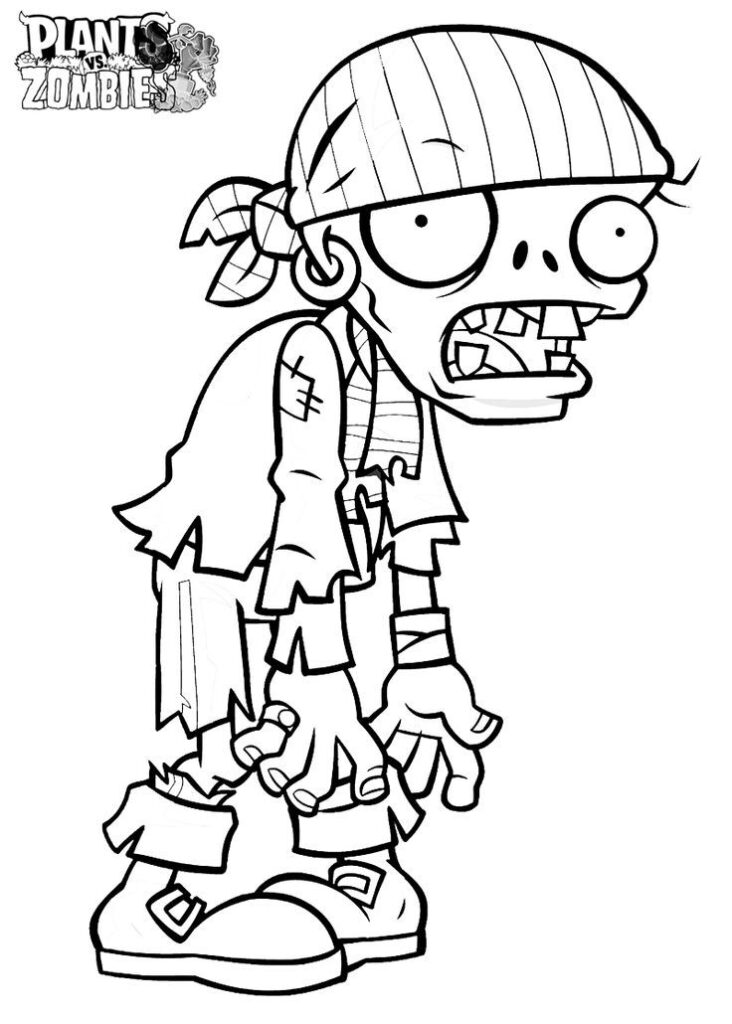 Pirate Zombie Coloring Page