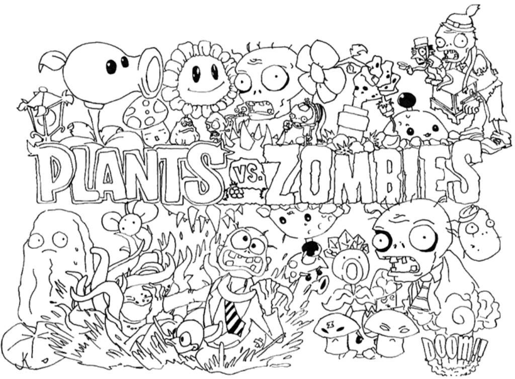 Plants vs Zombie free coloring pages to download - Plants Vs Zombies Kids  Coloring Pages