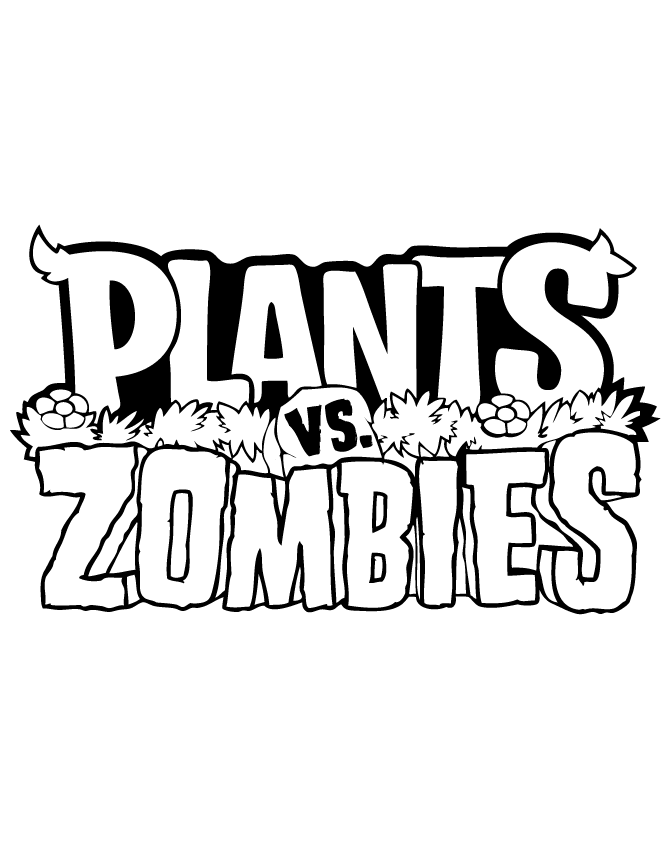 Plants Vs Zombies Logo Coloring Page