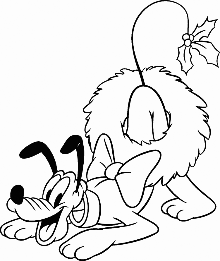 Pluto Christmas Wreath Coloring Page